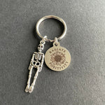 Radiate Positivity Skeleton Key Chain, Radiology, Xray Tech, Gift