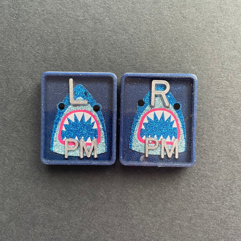 Shark Head Large Xray Markers, With 2 or 3 Initials, Shark, Ocean