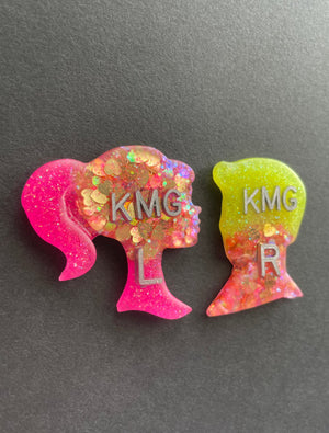 Barbie and Ken Glitter Xray Markers, With 2 or 3 Initials