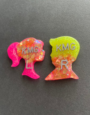 Barbie and Ken Glitter Xray Markers, With 2 or 3 Initials