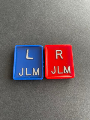 Classic Red & Blue Large Xray Markers, With 2 or 3 Initials