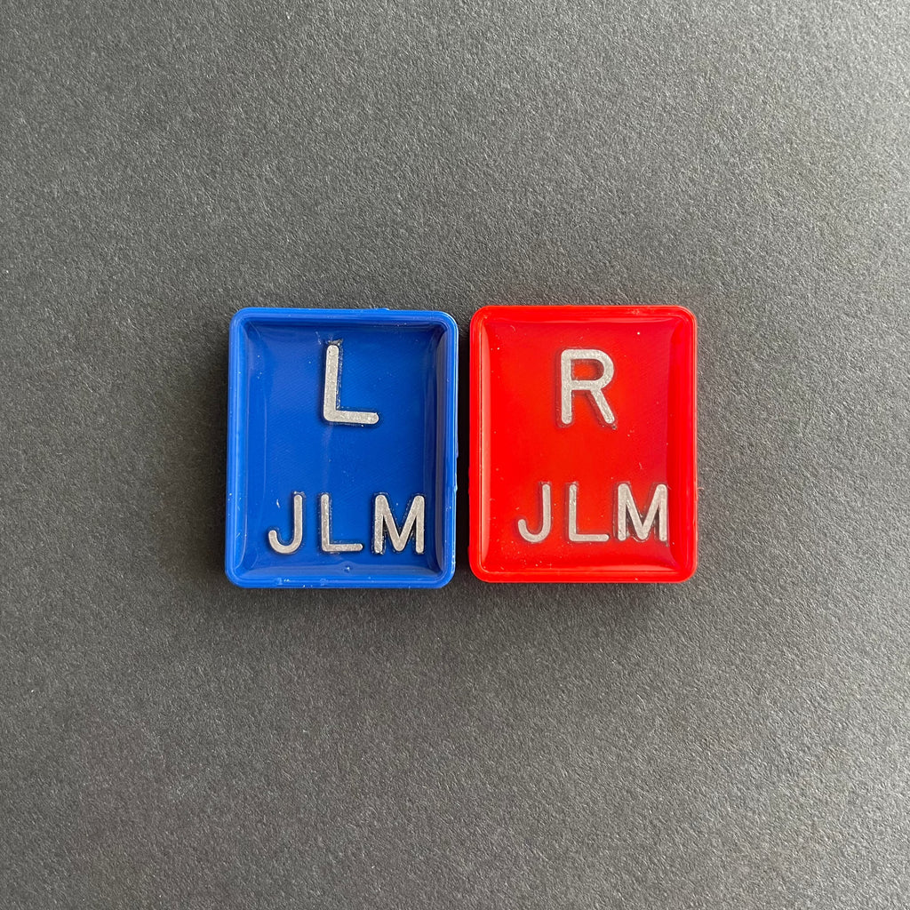 Classic Red & Blue Large Xray Markers, With 2 or 3 Initials