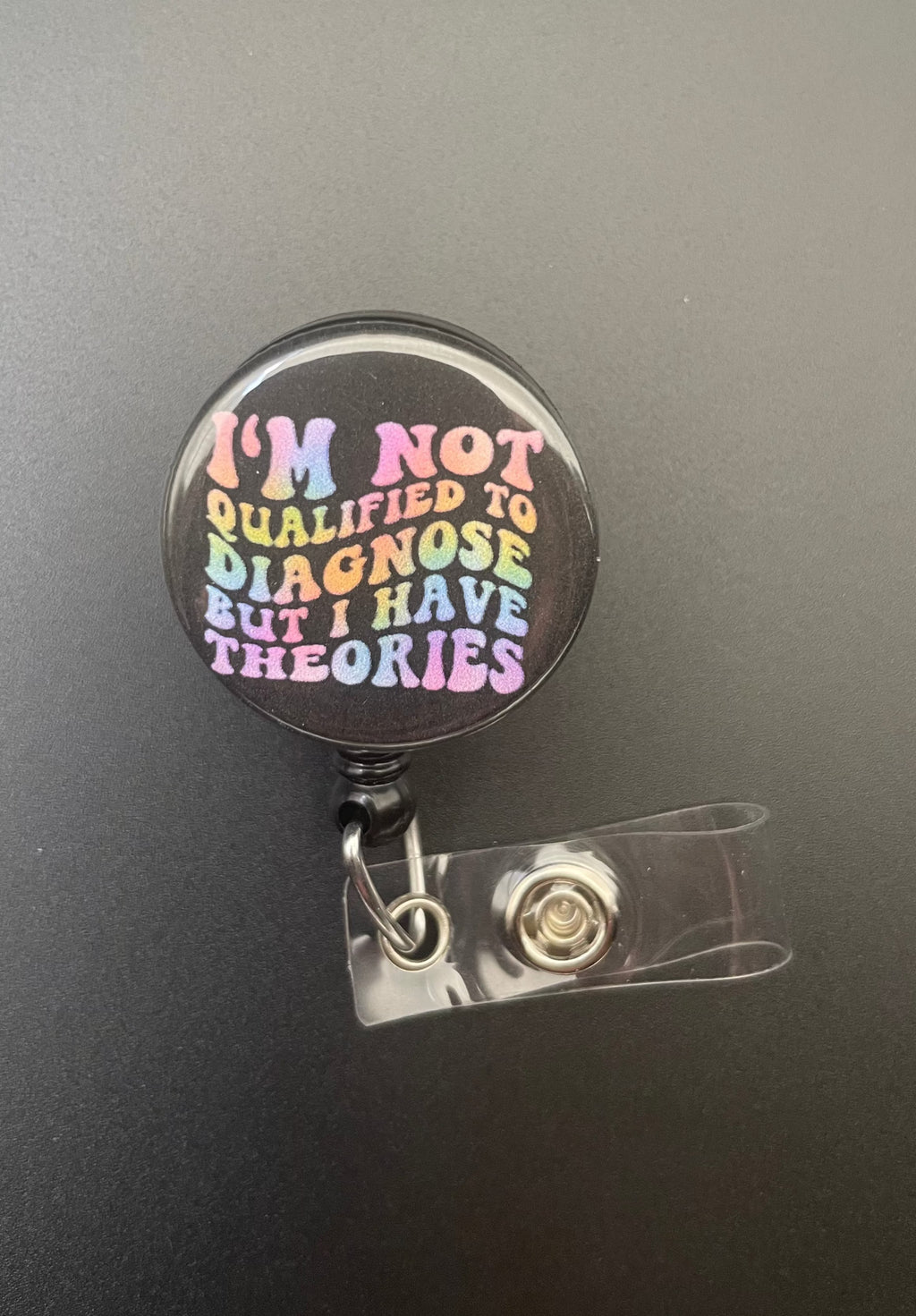 I'm Not Qualified To Diagnose Retractable ID Badge Holder, comical