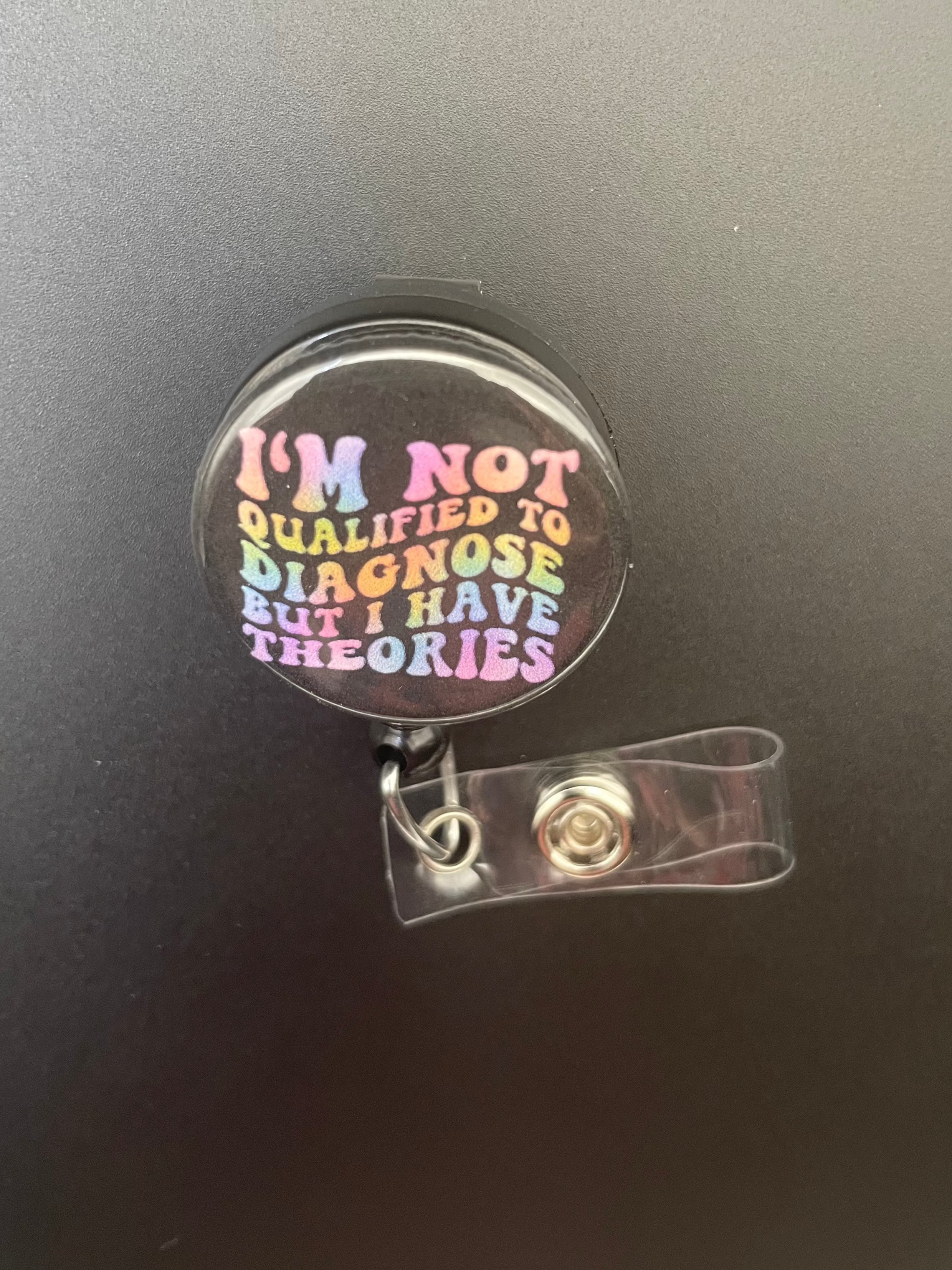 I'm Not Qualified To Diagnose Retractable ID Badge Holder, comical