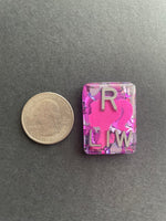 Barbie Rectangle Glitter Xray Markers, 2 or 3 Initials