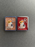 Fall Pumpkin & Floal Xray Markers, Rectangle, Glitter, With Initials