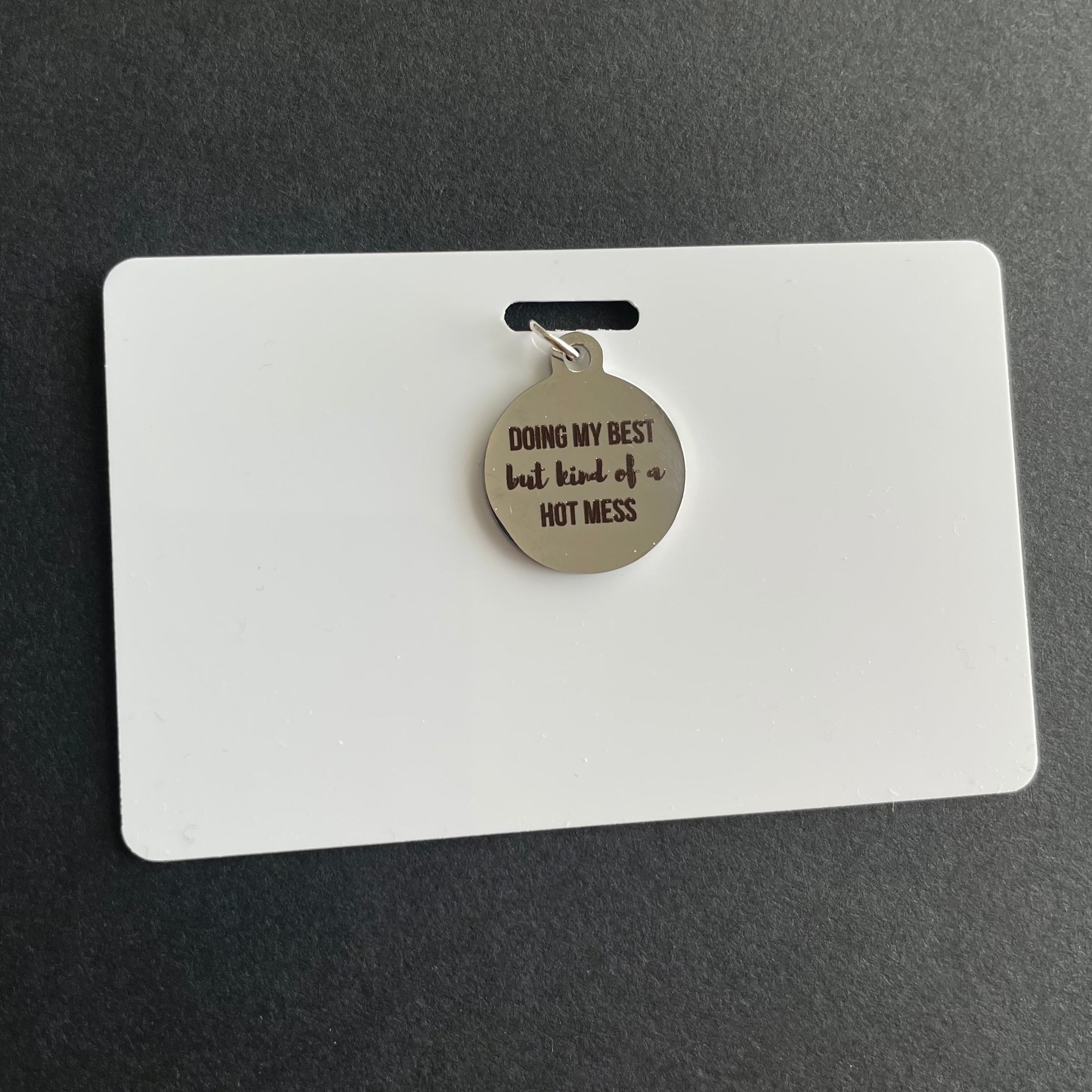 Xray Marker Holder With "Doing My Best but Kind of a Hot Mess" Charm, PVC, ID Badge