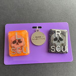 Xray Marker Holder With "Fueled by Iced Coffee & Anxiety" Charm, Coffee, PVC, ID Badge