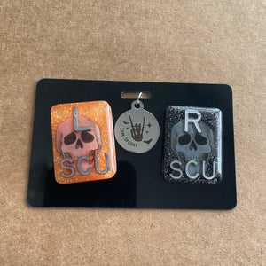 Xray Marker Holder With "Stay Spooky" Charm, PVC, ID Badge