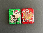 Christmas Farm Animal Cow & Chicken Xray Markers, With 2 or 3 Initials, Christmas Xray Markers, Farm, Glitter