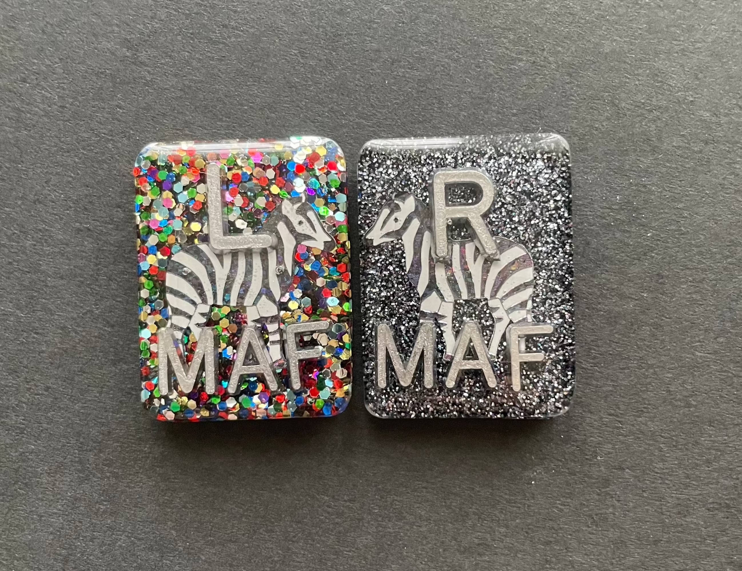 Zebra Xray Markers, With 2 or 3 Initials, Glitter, Rectangle, Zebra, Animal, Zoo