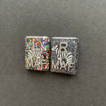 Zebra Xray Markers, With 2 or 3 Initials, Glitter, Rectangle, Zebra, Animal, Zoo