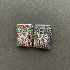 Zebra Xray Markers, With 2 or 3 Initials, Glitter, Rectangle, Zebra, Animal, Zoo