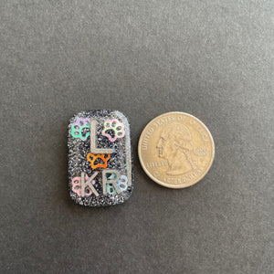 Holographic Paw Print Glitter, Rectangle Xray Markers, Glitter, Xray Tech Gift, With 2 or 3 Initials