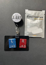 Student Xray Tech Bundle, Xray Markers, Large Rectangle, Badge Reel, Marker Holder, Radhesive, Radiology, Clinical