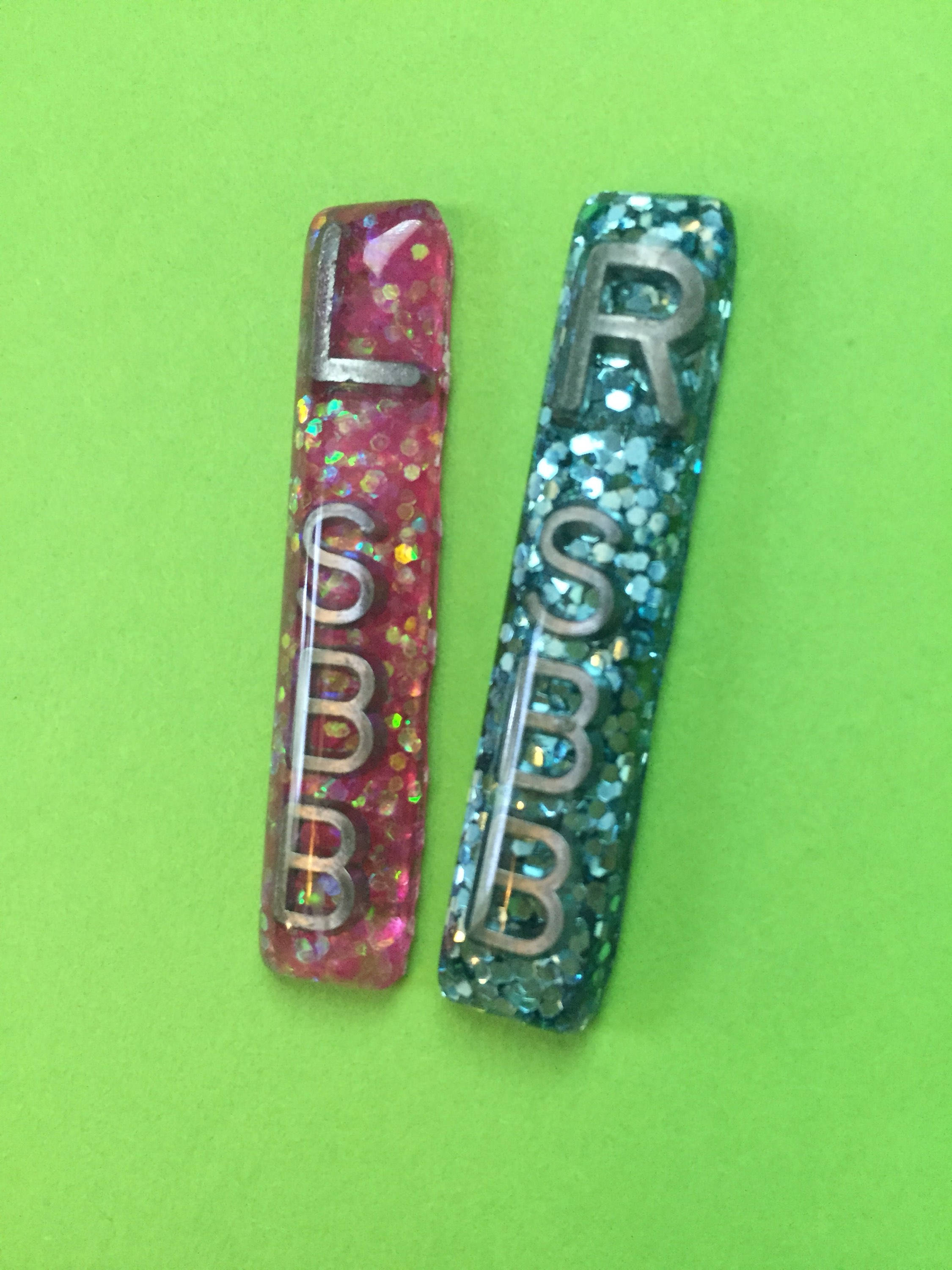 Long Narrow Rectangle Glitter Xray Markers 3 Initials Tight Collimation Small