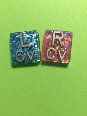 Mini Square Glitter Xray Markers