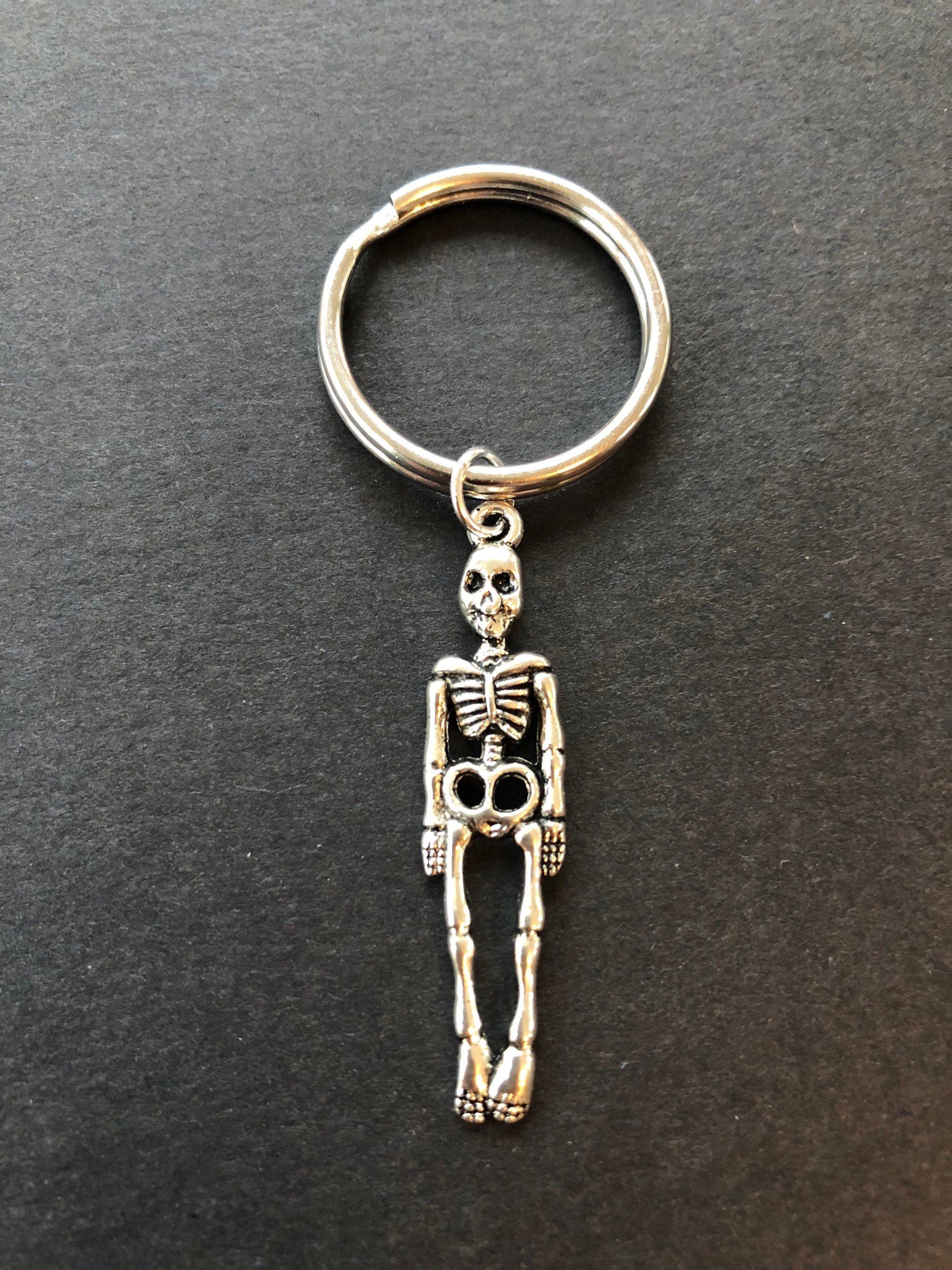Xray Tech Gift Skeleton Keychain Caduceus Medical Symbol Skull Anatomy Bones Ortho Orthopedic Keyring Cute Small Halloween Party Favor
