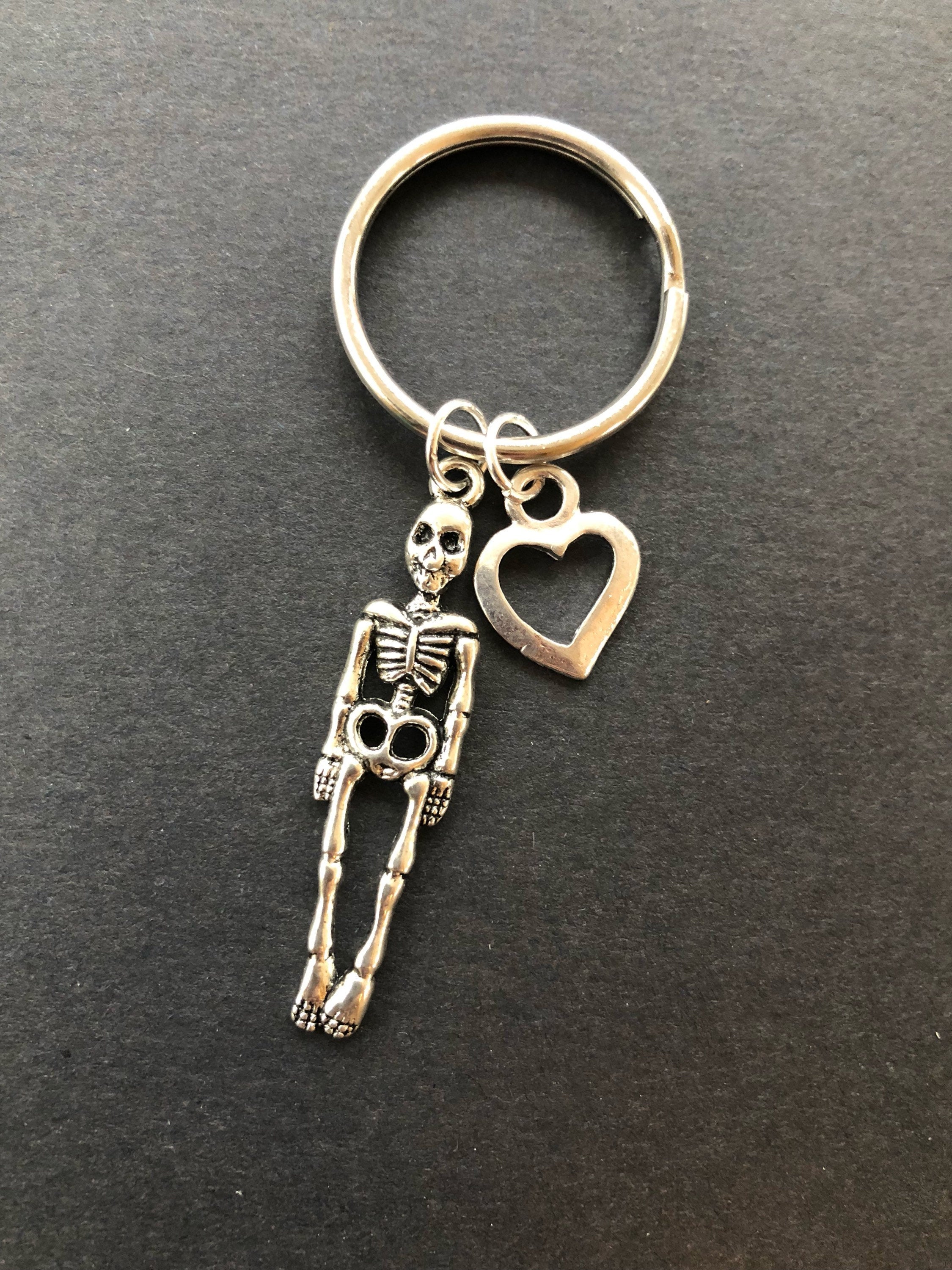 Xray Tech Gift Skeleton Keychain Caduceus Medical Symbol Skull Anatomy Bones Ortho Orthopedic Keyring Cute Small Halloween Party Favor