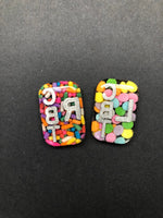 PA Xray Markers, 2 or 3 Initials, Small Rectangle, Sprinkles, Glitter, Backwards