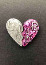 Heart Xray Markers, Small, Glitter, Split Heart, Cute, Xray Tech Gift, 2 Initials, Love