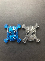 Skull and Crossbones Xray Markers, Glitter, 2 Initials, Fun and Funky, Xray Tech Gift