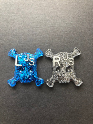 Skull and Crossbones Xray Markers, Glitter, 2 Initials, Fun and Funky, Xray Tech Gift