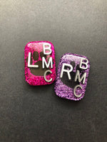 Paw Print Xray Markers, 2 or 3 Initials, Dog Lover, Pet, Animal, Small Rectangle, Glitter, Cute Xray Markers