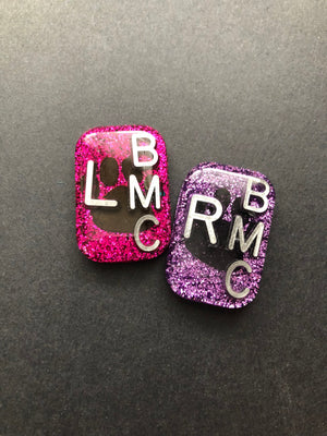 Paw Print Xray Markers, 2 or 3 Initials, Dog Lover, Pet, Animal, Small Rectangle, Glitter, Cute Xray Markers