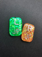 Neon Xray Markers, With 2 or 3 Initials, Glitter, Rectangle