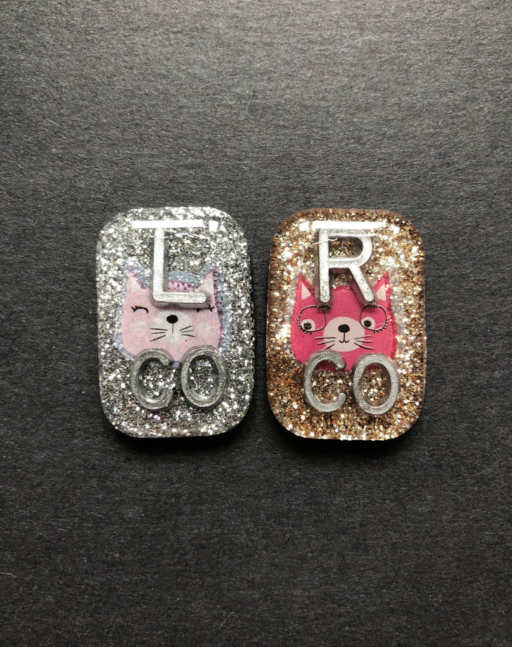 Cute Kitty Cat Xray Markers, Rectangle, Glitter, Cat X-ray Markers, 2 or 3 Initials