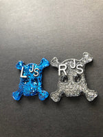 Skull and Crossbones Xray Markers, Glitter, 2 Initials, Fun and Funky, Xray Tech Gift