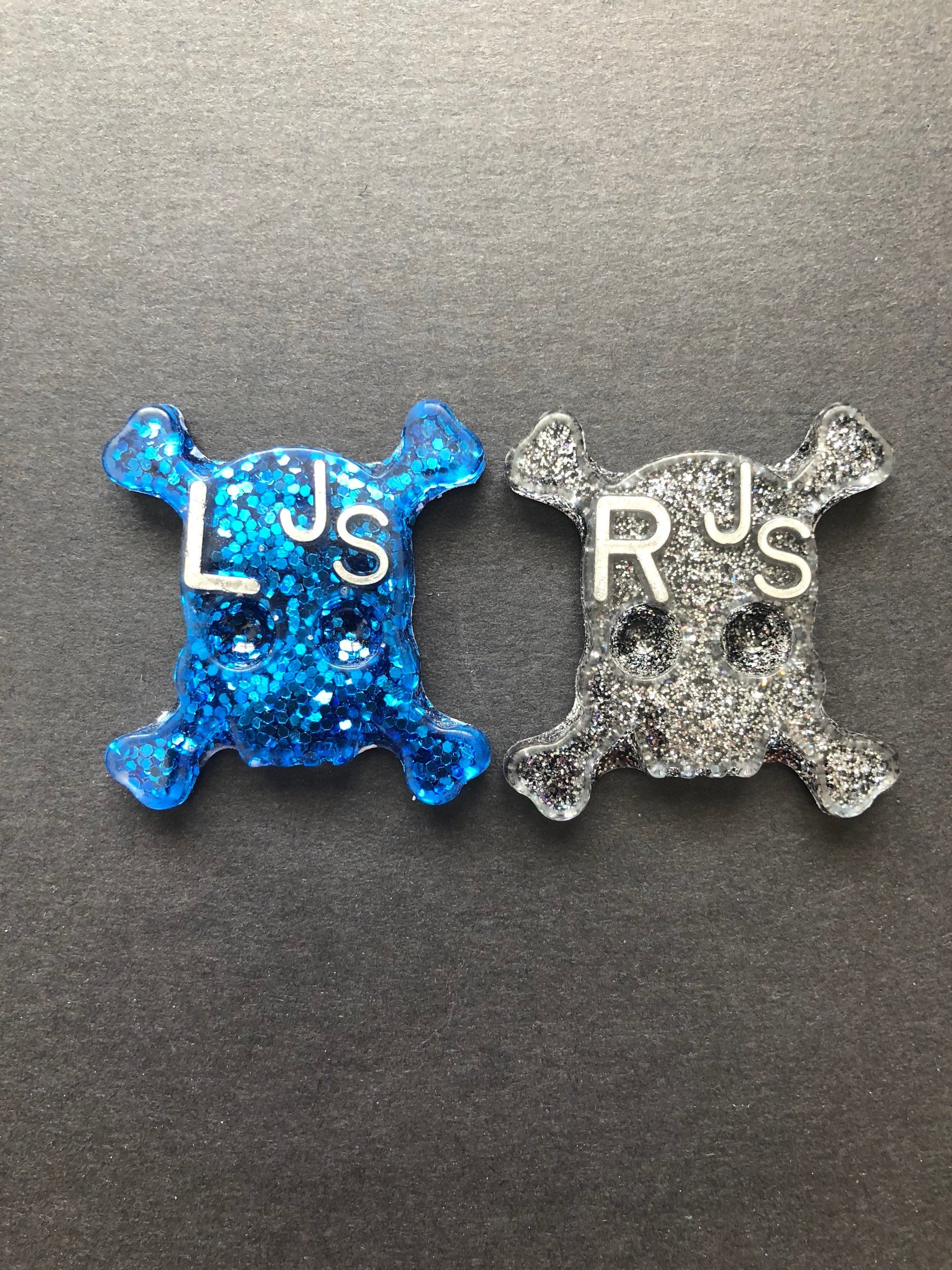 Skull and Crossbones Xray Markers, Glitter, 2 Initials, Fun and Funky, Xray Tech Gift