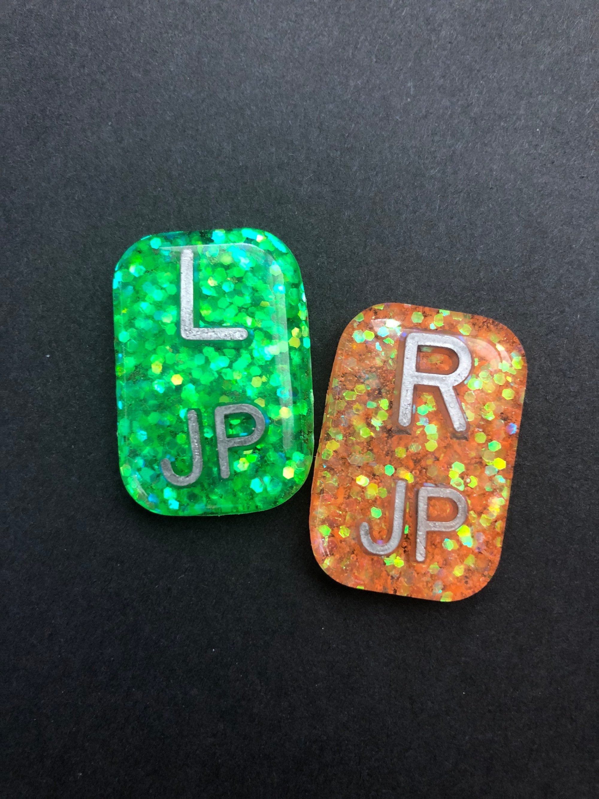 Neon Xray Markers, With 2 or 3 Initials, Glitter, Rectangle