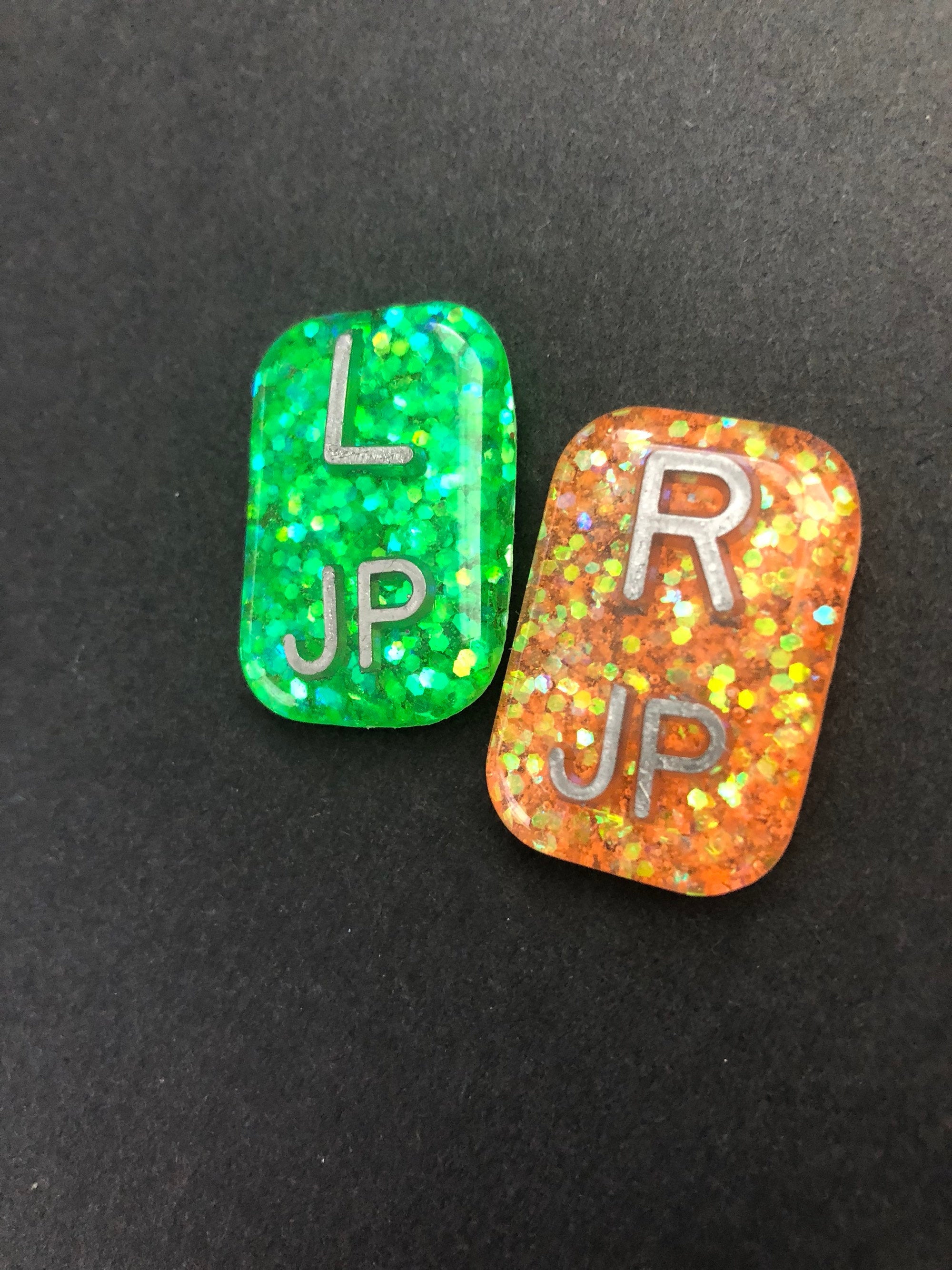 Neon Xray Markers, With 2 or 3 Initials, Glitter, Rectangle