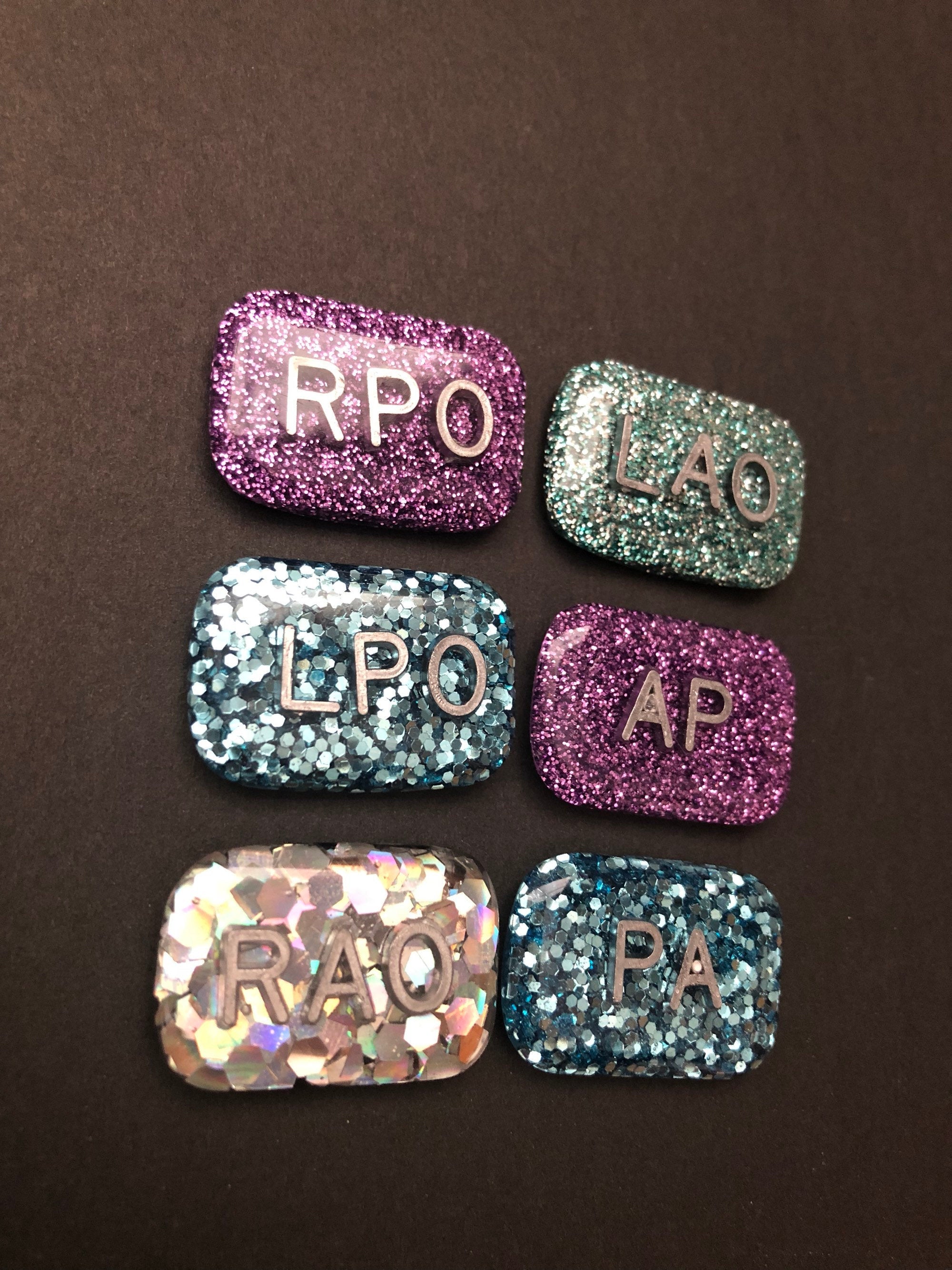 Rao Rpo Lao Lpo, Ap, Pa, Positional Xray Markers, Rectangle, Glitter, X-ray Markers, Position Indicator