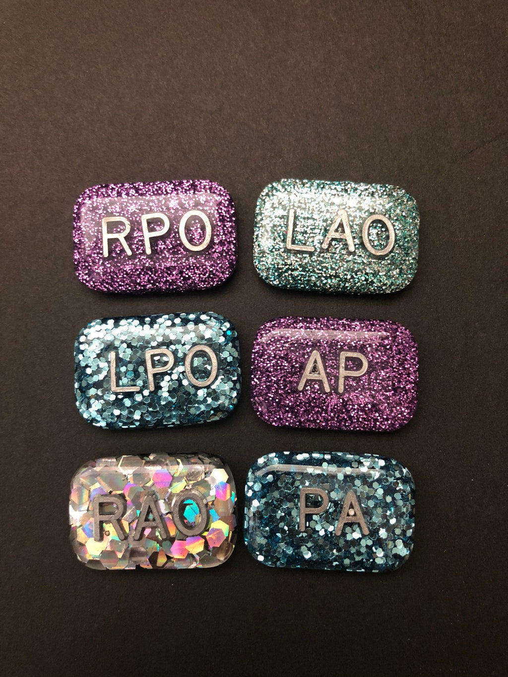 Rao Rpo Lao Lpo, Ap, Pa, Positional Xray Markers, Rectangle, Glitter, X-ray Markers, Position Indicator