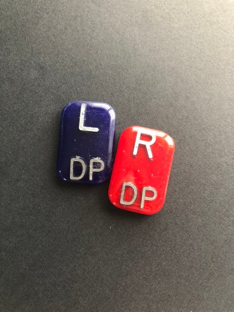 Blue And Red Small Rectangle Xray Markers, With 2 or 3 Initials