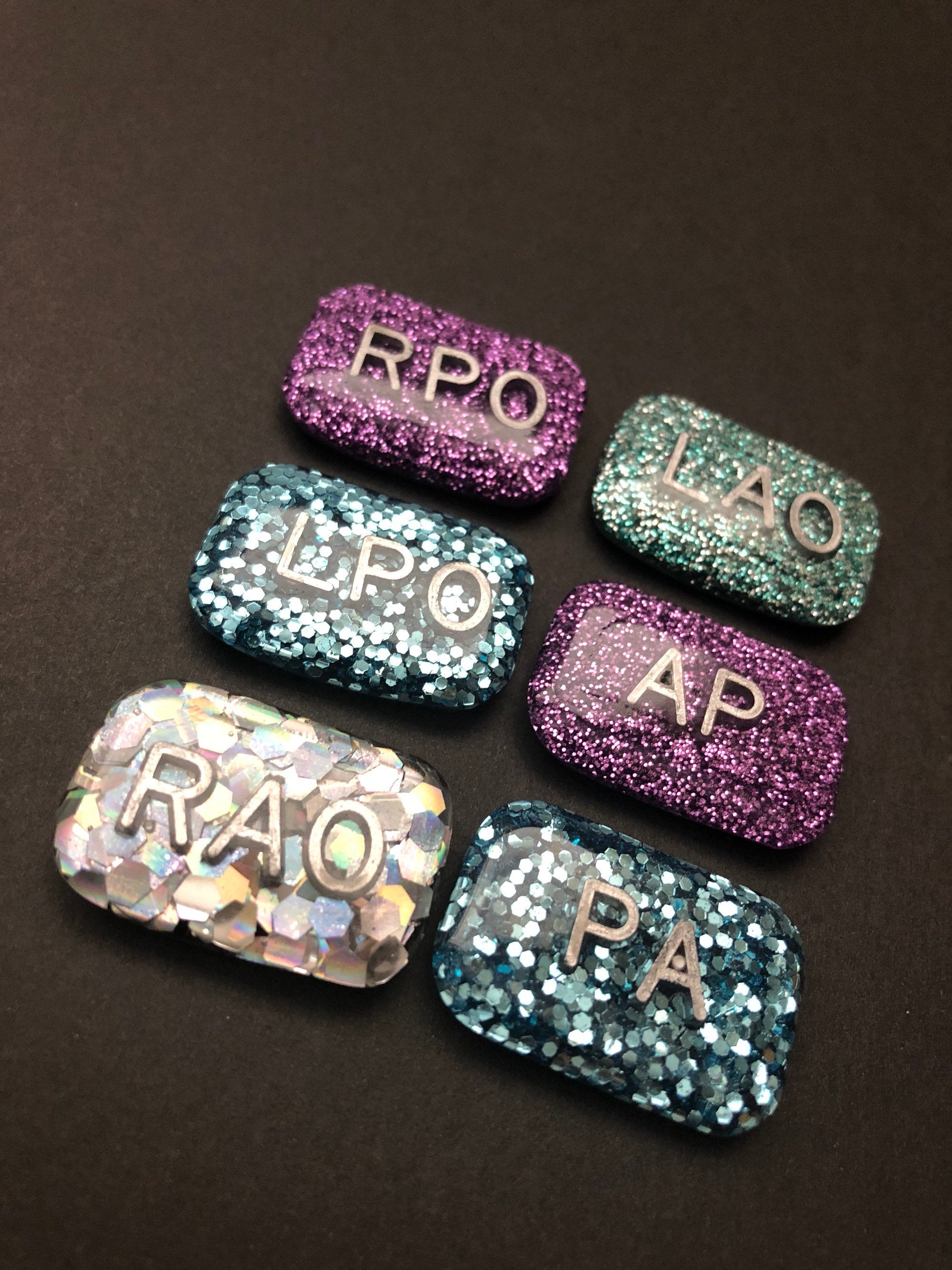 Rao Rpo Lao Lpo, Ap, Pa, Positional Xray Markers, Rectangle, Glitter, X-ray Markers, Position Indicator