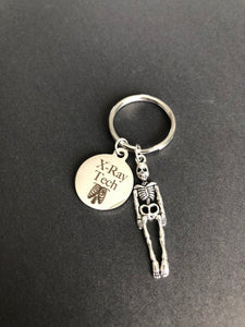 Xray Tech Gift, Xray Tech Keychain, Skull Radiology Graduation Skeleton Rad Tech Caduceus