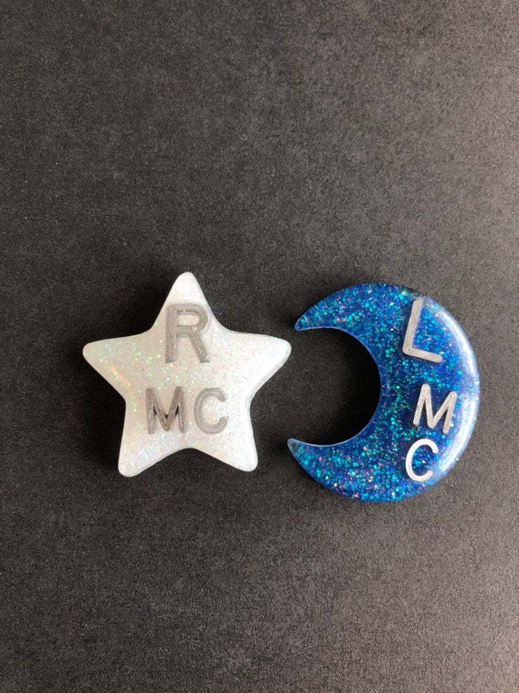 Star & Moon Xray Markers, With Initials