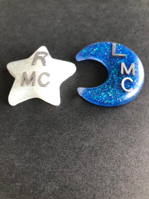 Star & Moon Xray Markers, With Initials