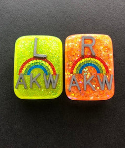 Rainbow Xray Markers, With 2 or 3 Initials, Rectangle