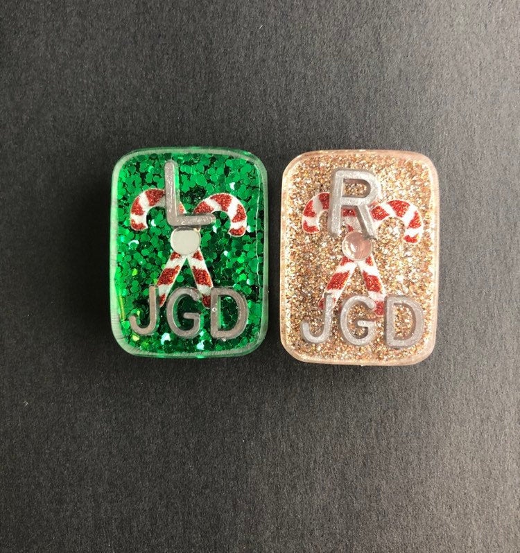 Candy Cane Xray Markers, With 2 or 3 Initials, Christmas Xray Markers, Holiday Xray Markers