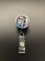 Xray Tech Retractable ID Badge Holder Reel, Chevron, Skeleton, 2 Hearts