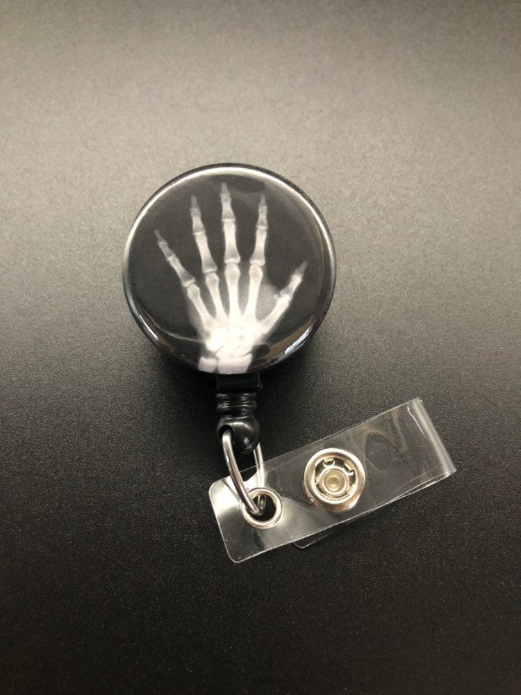 Xray ID Retractable Badge Holders, Bones, Anatomy, Radiology, Hand X-Ray