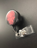 Xray ID Retractable Badge Holders, Bones, Anatomy, Radiology, Red Skull X-Ray