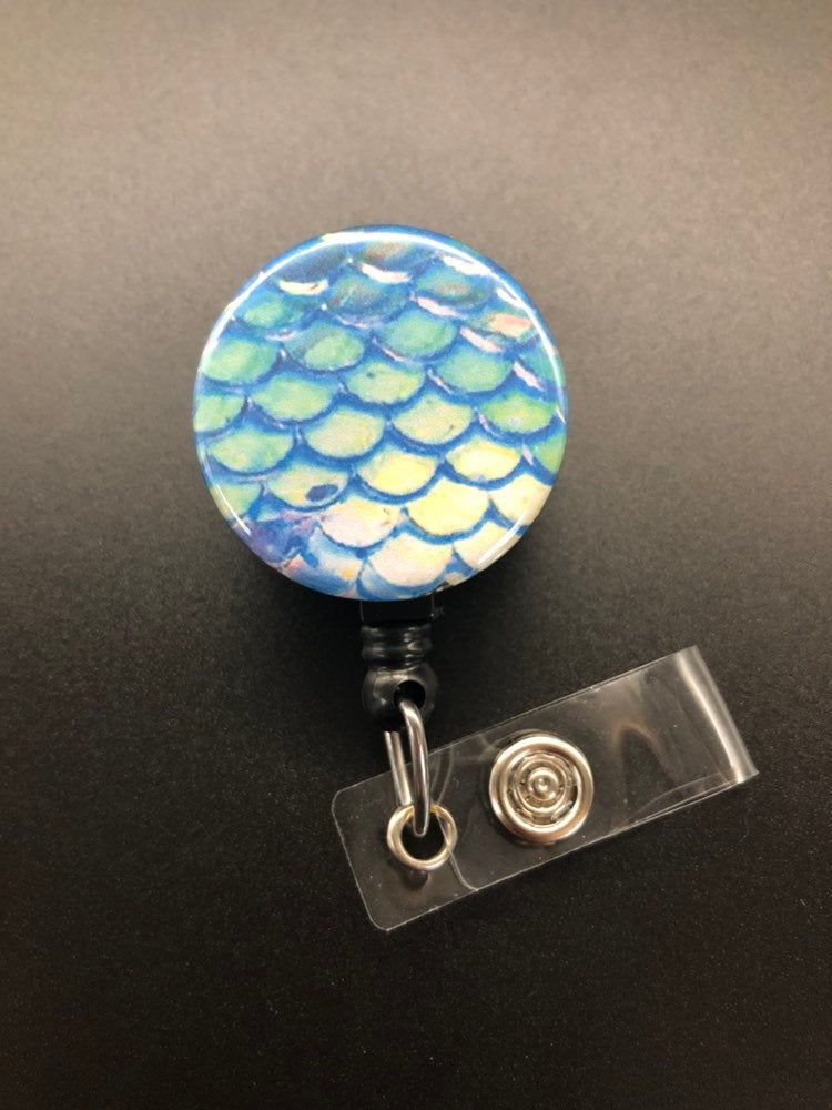 Mermaid Retractable Badge Reel ID Badge Holder