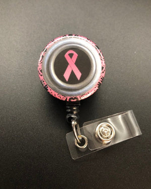 Mammo Breast Cancer Awareness Retractable ID Badge Holder