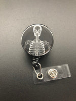 Xray ID Retractable Badge Holders, Bones, Anatomy, Radiology, Head and Torso X-Ray